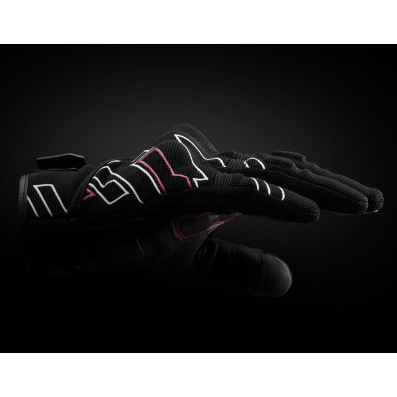 Dames motorhandschoenen Furygan Jet Neon D3O® Evo zwart-wit-roze