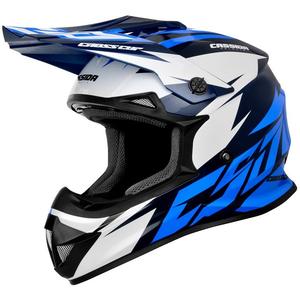 Cassida Cross Cup Two motorcrosshelm zwart-wit-blauw