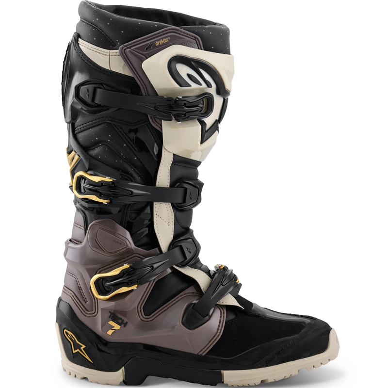Alpinestars TECH 7 Enduro Drystar motorlaarzen zwart-donkergrijs-goud
