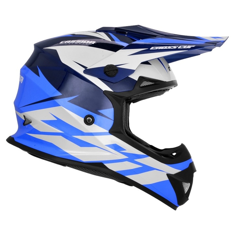 Cassida Cross Cup Two motorcrosshelm zwart-wit-blauw