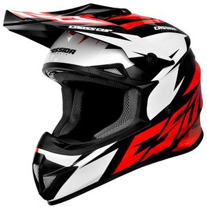 Cassida Cross Cup Two motorcrosshelm zwart-wit-rood