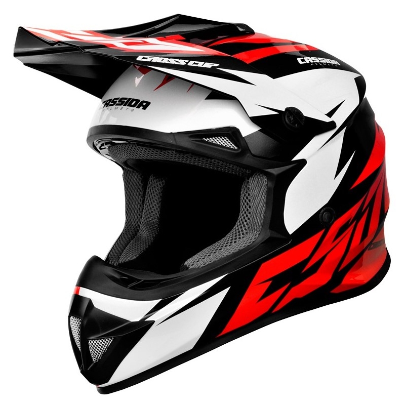 Cassida Cross Cup Two motorcrosshelm zwart-wit-rood