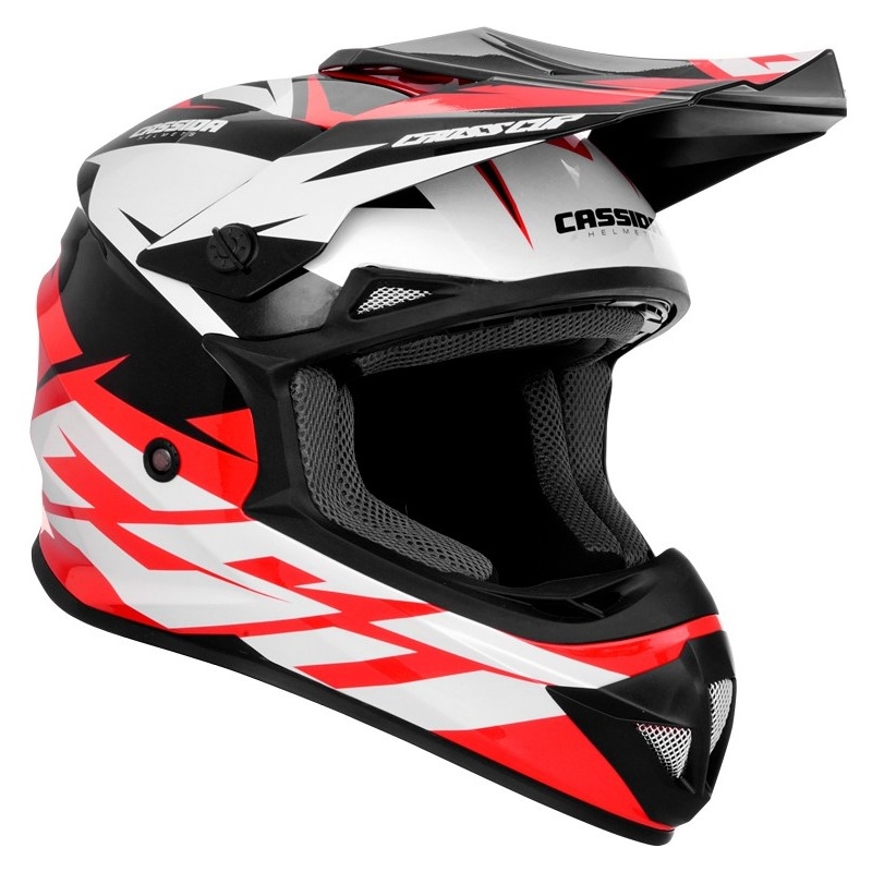 Cassida Cross Cup Two motorcrosshelm zwart-wit-rood