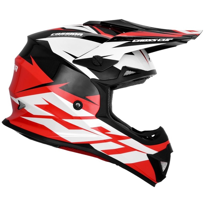 Cassida Cross Cup Two motorcrosshelm zwart-wit-rood