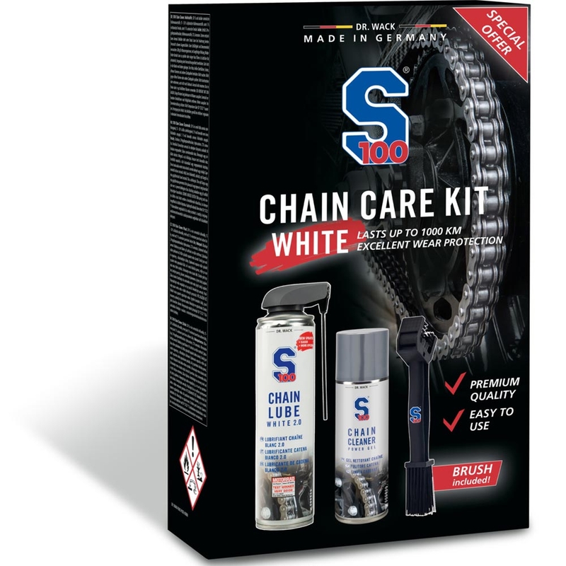 S100 Kettingonderhoudsset (Witte smeerolie)