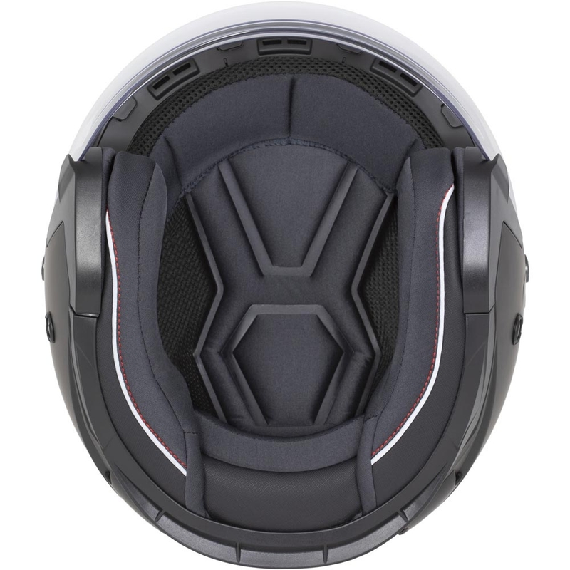 Cassida Reflex 2.0 veiligheidshelm voor motorfietsen (open gezicht) in wit-rood-grijs-reflecterend zilver