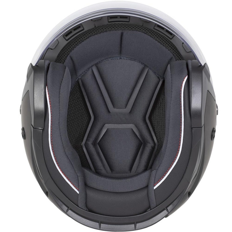 Cassida Reflex 2.0 veiligheidshelm voor motorfietsen (open gezicht) in matzwart-grijs-reflecterend zilver