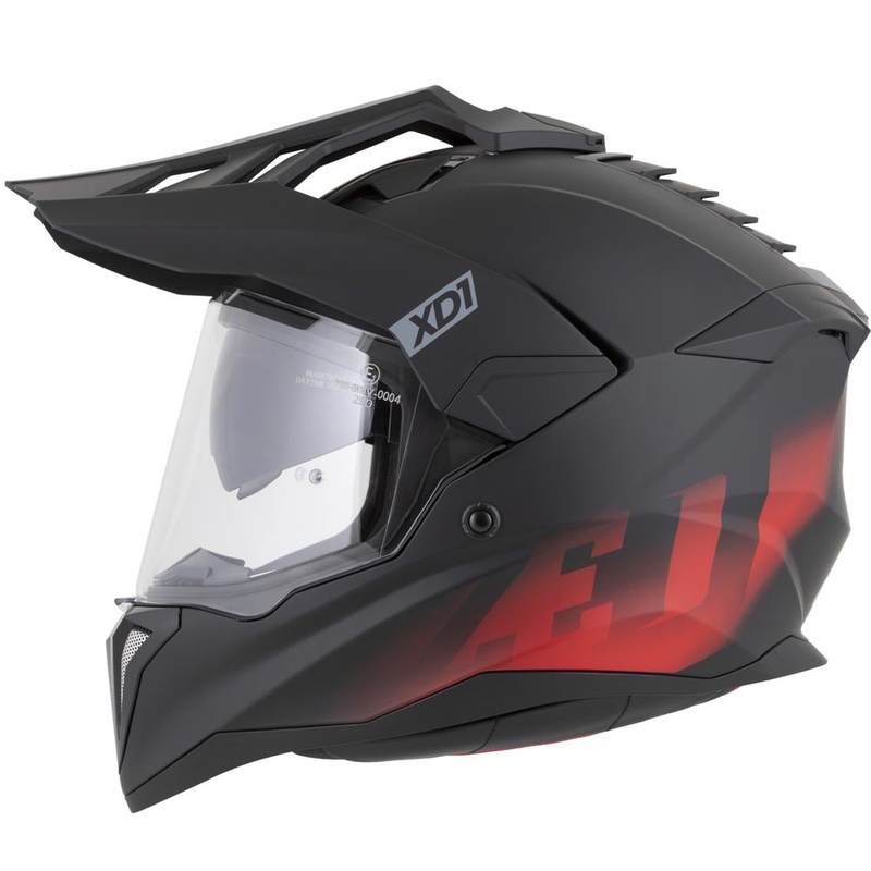 Enduro motorhelm ZED XD1 matzwart-rood