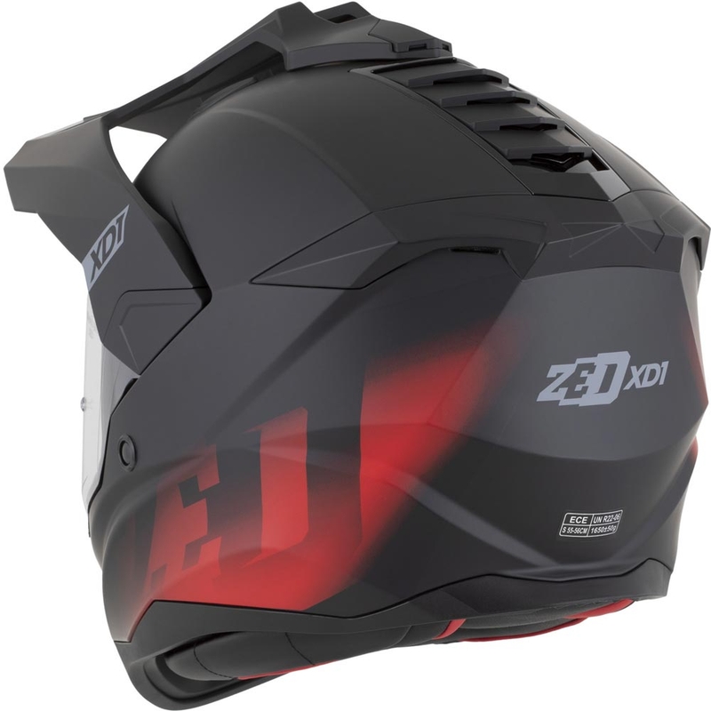 Enduro motorhelm ZED XD1 matzwart-rood