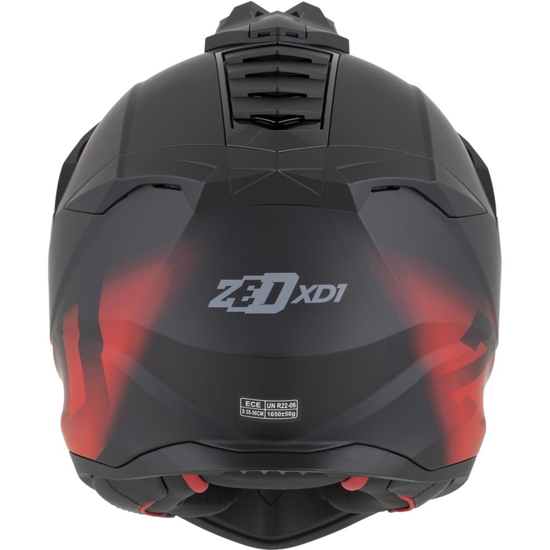 Enduro motorhelm ZED XD1 matzwart-rood