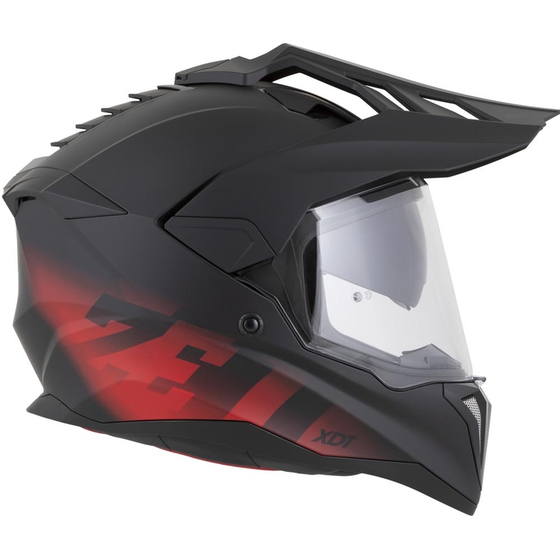 Enduro motorhelm ZED XD1 matzwart-rood
