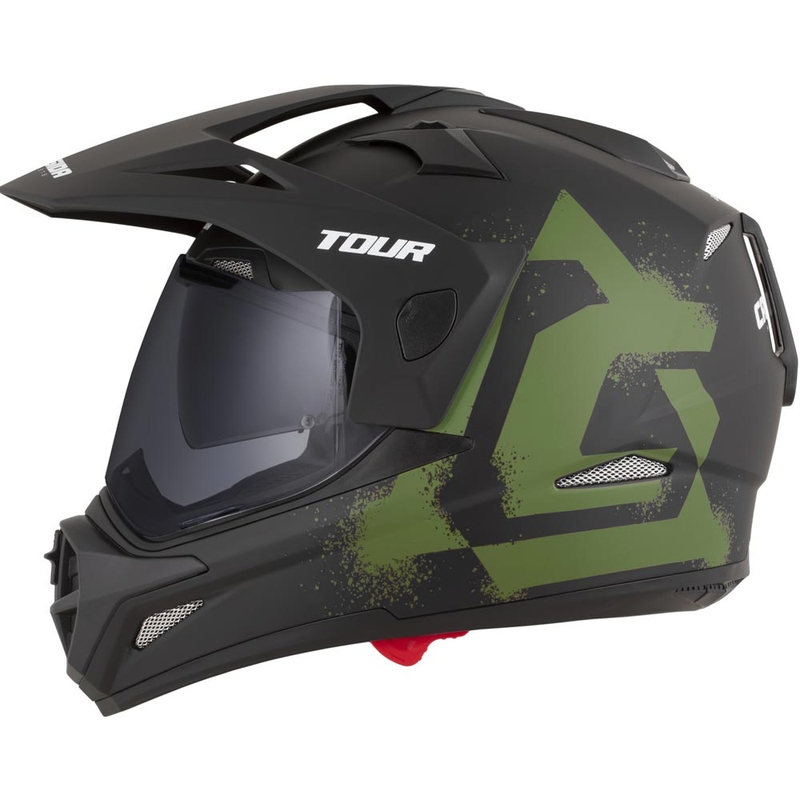 Enduro motorhelm Cassida Tour 2.0 Crew matzwart-donkergroen