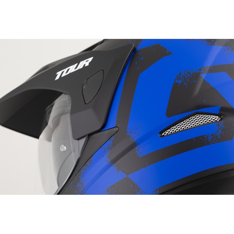 Enduro motorhelm Cassida Tour 2.0 Crew matzwart-blauw