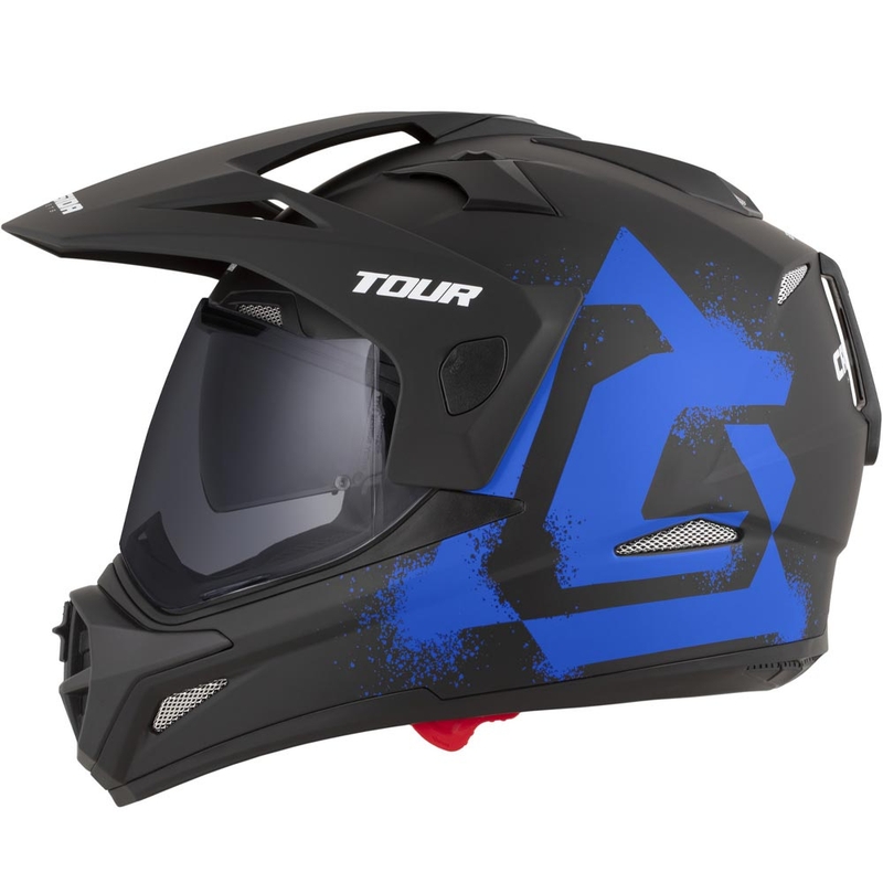 Enduro motorhelm Cassida Tour 2.0 Crew matzwart-blauw