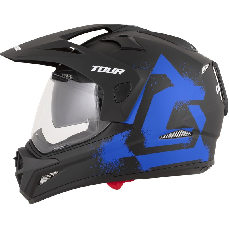 Enduro motorhelm Cassida Tour 2.0 Crew matzwart-blauw