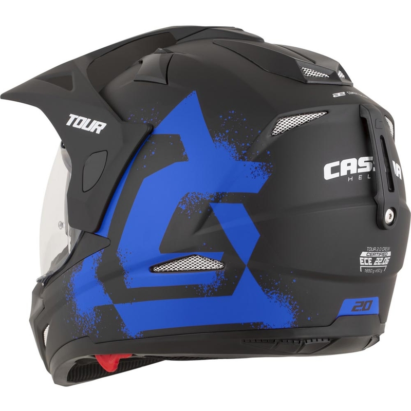 Enduro motorhelm Cassida Tour 2.0 Crew matzwart-blauw
