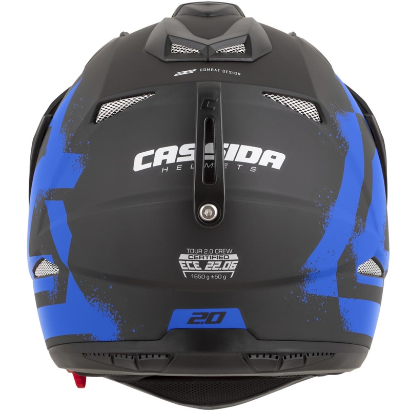 Enduro motorhelm Cassida Tour 2.0 Crew matzwart-blauw