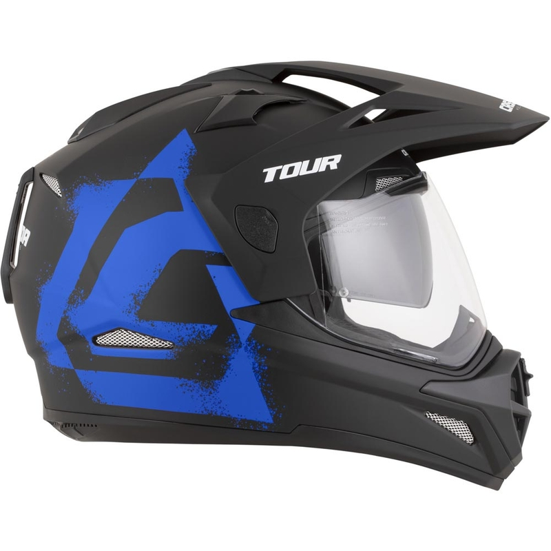 Enduro motorhelm Cassida Tour 2.0 Crew matzwart-blauw