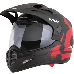 Enduro motorhelm Cassida Tour 2.0 Crew matzwart-rood