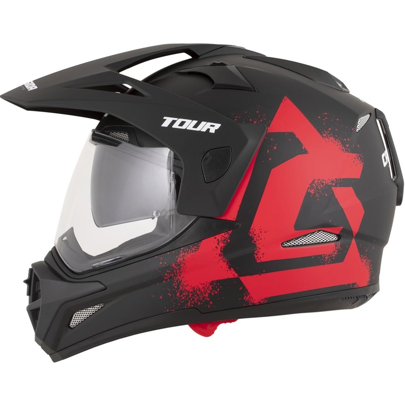 Enduro motorhelm Cassida Tour 2.0 Crew matzwart-rood