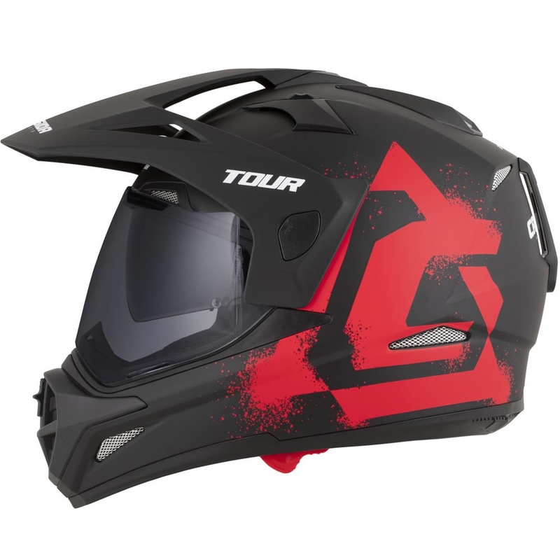 Enduro motorhelm Cassida Tour 2.0 Crew matzwart-rood