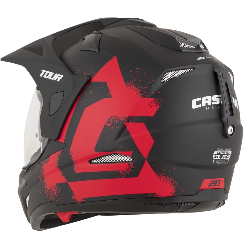 Enduro motorhelm Cassida Tour 2.0 Crew matzwart-rood