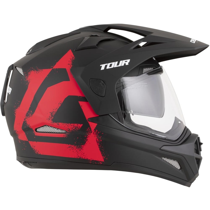 Enduro motorhelm Cassida Tour 2.0 Crew matzwart-rood