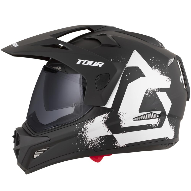Enduro motorhelm Cassida Tour 2.0 Crew matzwart-wit