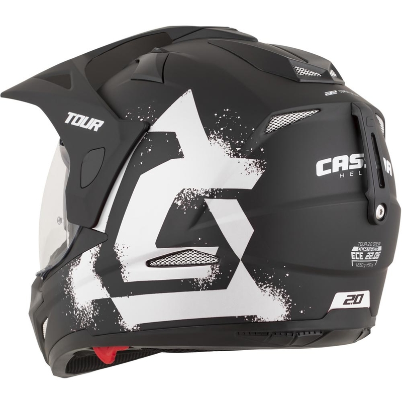 Enduro motorhelm Cassida Tour 2.0 Crew matzwart-wit