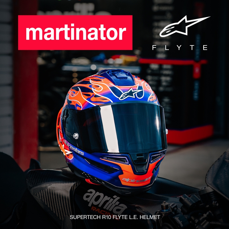 Alpinestars Supertech R-10 Flyte integraalhelm, gelimiteerde editie Jorge Martin paarsrood