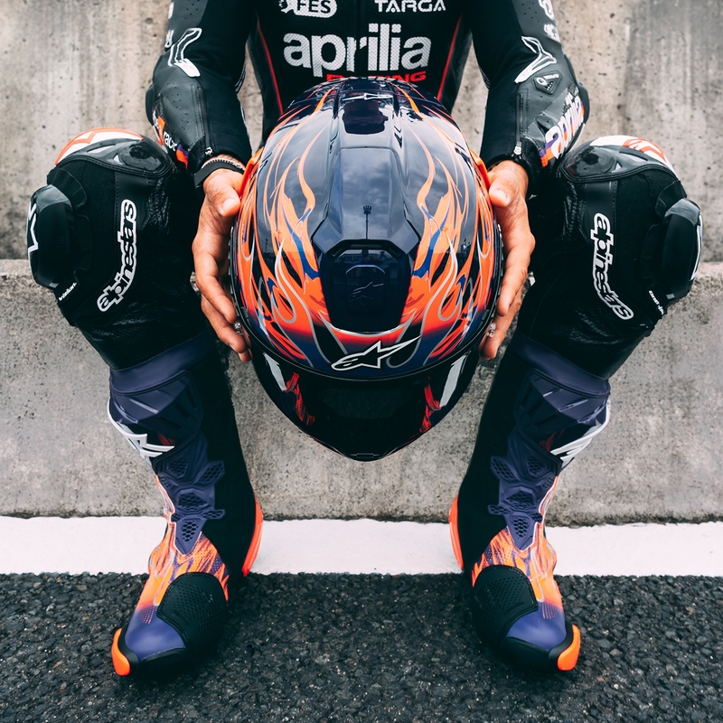 Alpinestars Supertech R-10 Flyte integraalhelm, gelimiteerde editie Jorge Martin paarsrood
