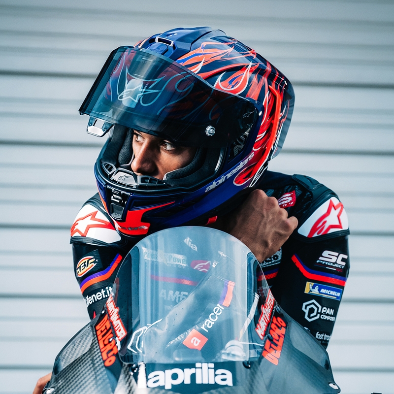 Alpinestars Supertech R-10 Flyte integraalhelm, gelimiteerde editie Jorge Martin paarsrood