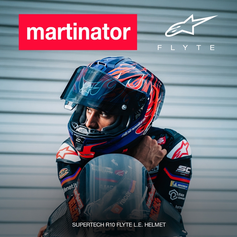 Alpinestars Supertech R-10 Flyte integraalhelm, gelimiteerde editie Jorge Martin paarsrood