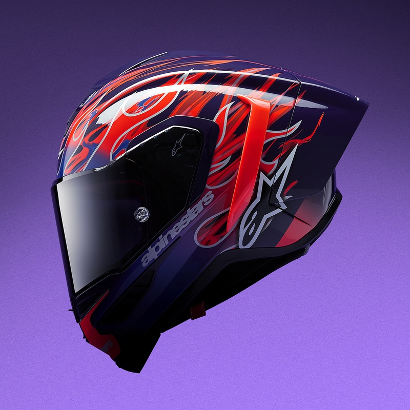 Alpinestars Supertech R-10 Flyte integraalhelm, gelimiteerde editie Jorge Martin paarsrood