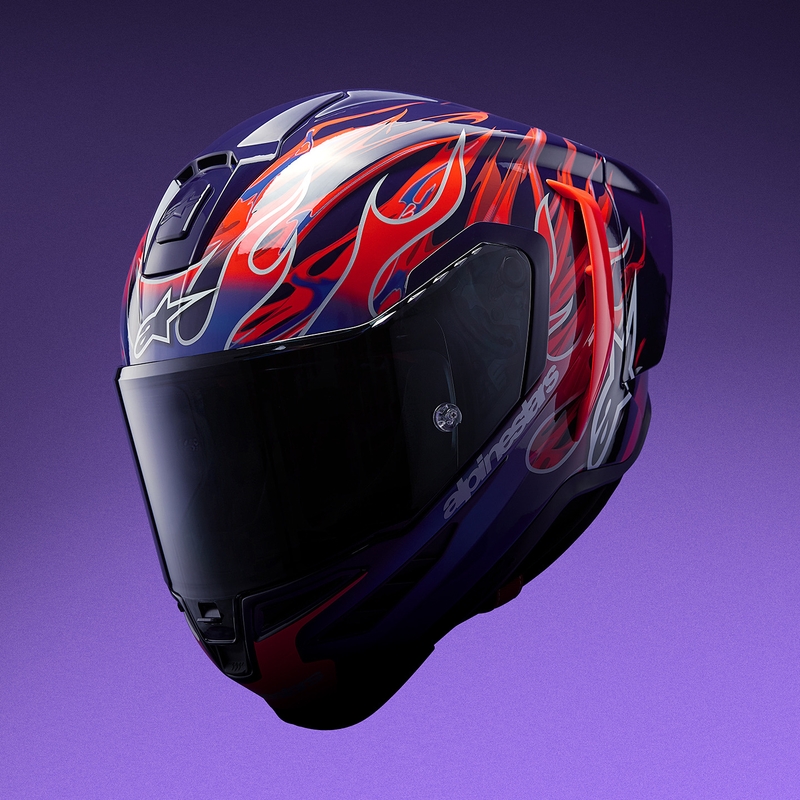 Alpinestars Supertech R-10 Flyte integraalhelm, gelimiteerde editie Jorge Martin paarsrood