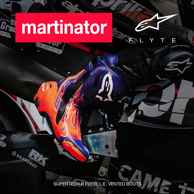 Alpinestars Supertech R Vented Flyte motorlaarzen, gelimiteerde editie Jorge Martin, paars-rood-zwart.