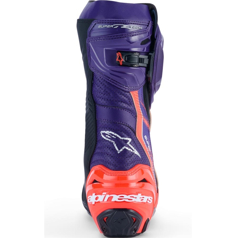 Alpinestars Supertech R Vented Flyte motorlaarzen, gelimiteerde editie Jorge Martin, paars-rood-zwart.