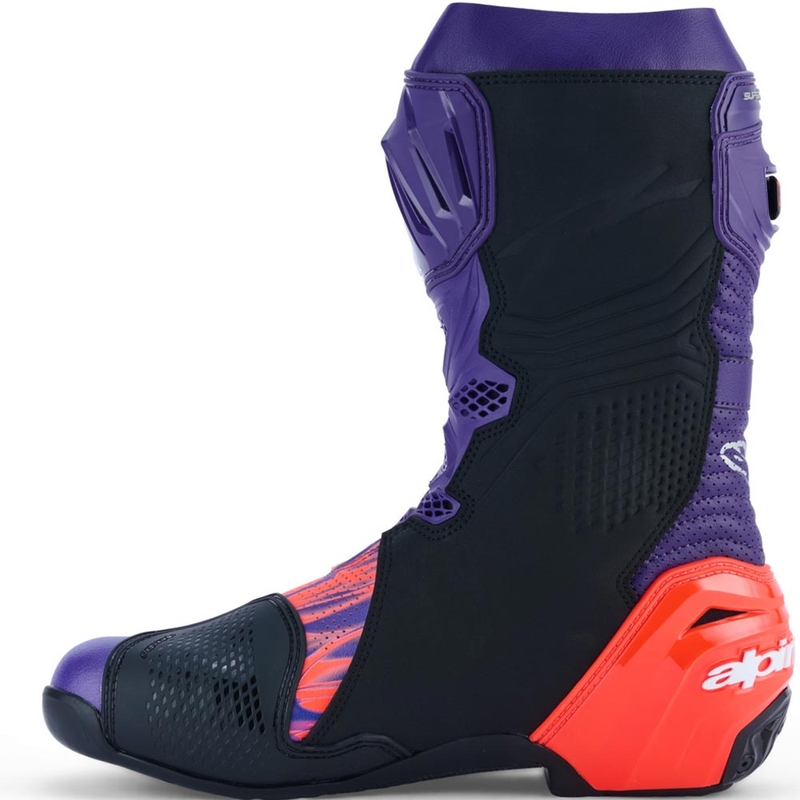 Alpinestars Supertech R Vented Flyte motorlaarzen, gelimiteerde editie Jorge Martin, paars-rood-zwart.