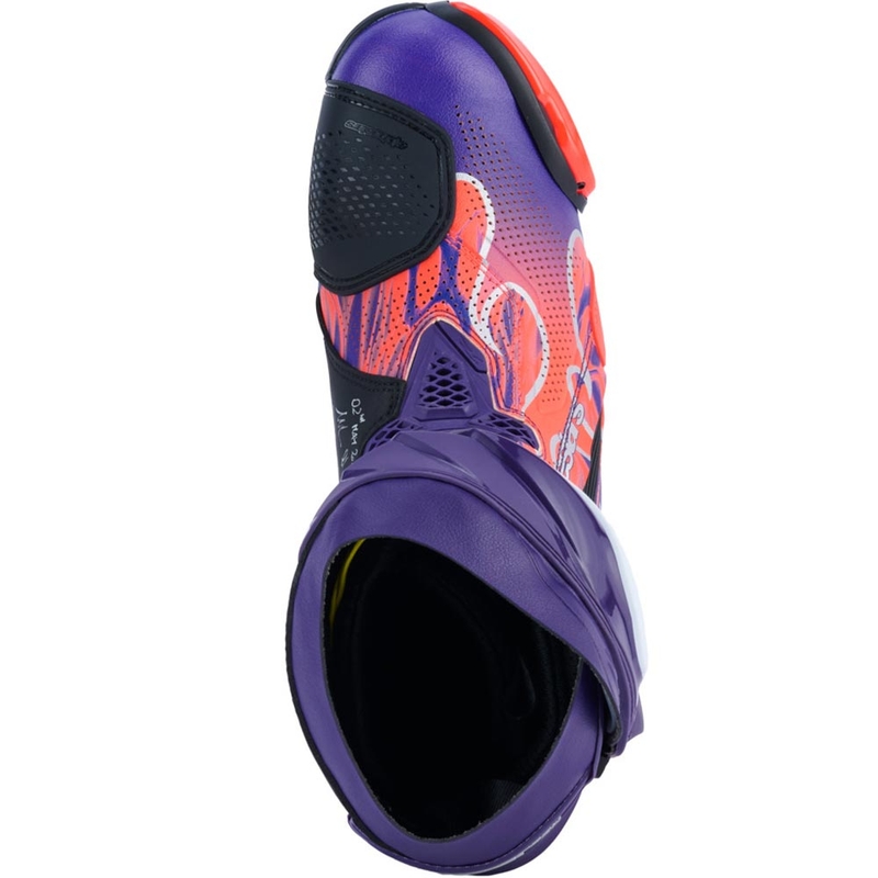Alpinestars Supertech R Vented Flyte motorlaarzen, gelimiteerde editie Jorge Martin, paars-rood-zwart.