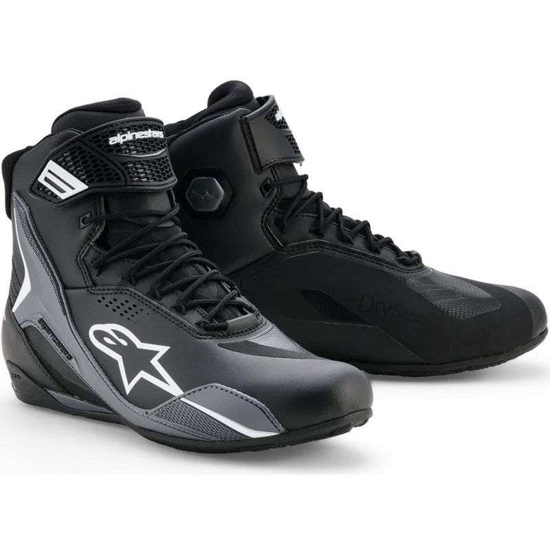 Alpinestars Faster-4 Drystar motorlaarzen zwart-donkergrijs-wit