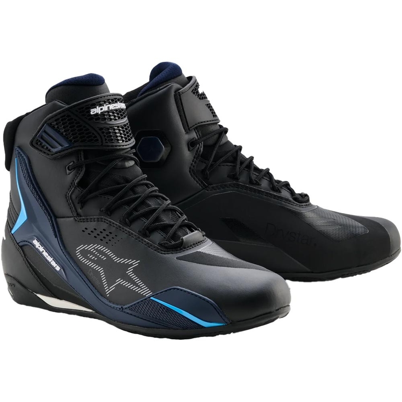 Alpinestars Faster-4 Drystar motorlaarzen zwart-blauw-wit