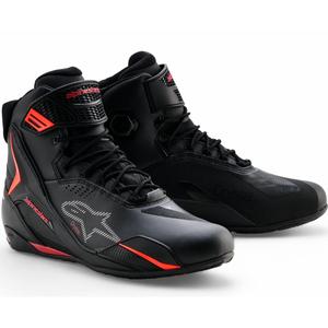 Alpinestars Faster-4 Drystar motorlaarzen zwart-fluorrood