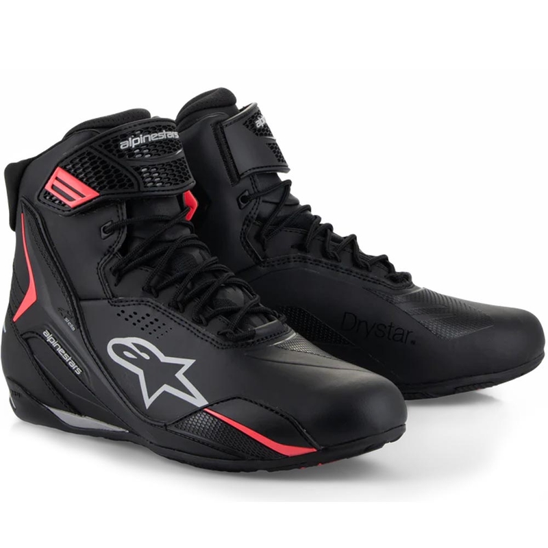 Alpinestars Stella Faster-4 Drystar motorlaarzen voor dames, zwart-grijs-rood