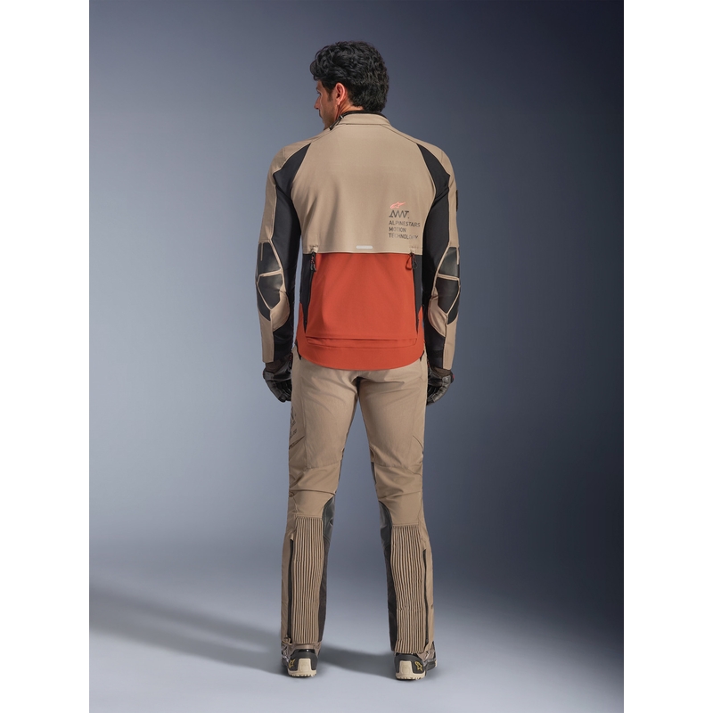 Alpinestars AMT-8 Stretch Drystar XF motorjas bruin-oranje-zwart