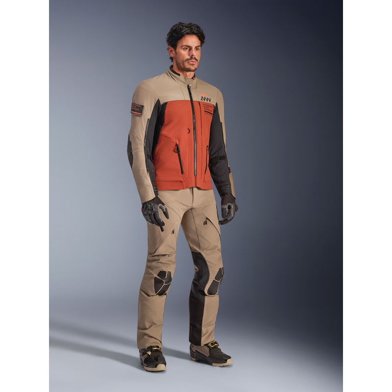 Alpinestars AMT-8 Stretch Drystar XF motorjas bruin-oranje-zwart