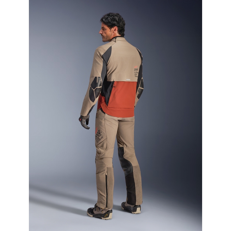 Alpinestars AMT-8 Stretch Drystar XF motorjas bruin-oranje-zwart