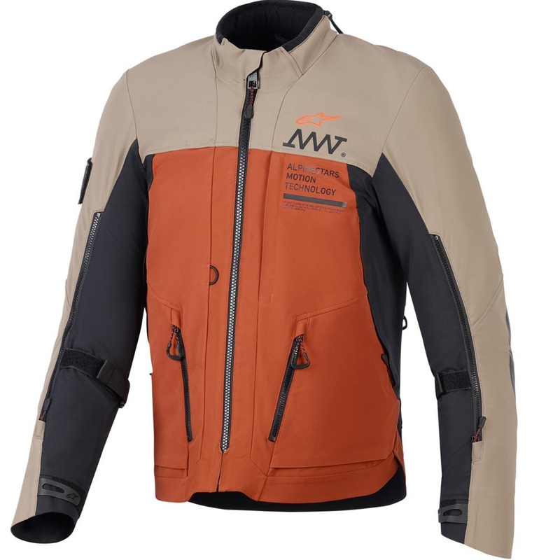 Alpinestars AMT-8 Stretch Drystar XF motorjas bruin-oranje-zwart