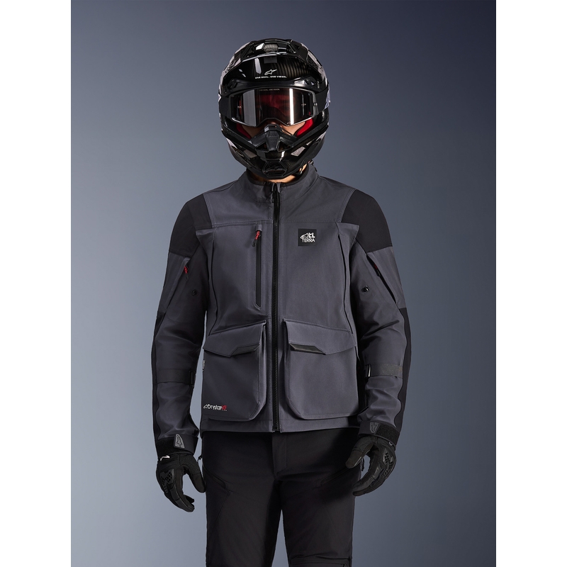 Alpinestars Maxdura Drystar XF motorjas donkergrijs-zwart
