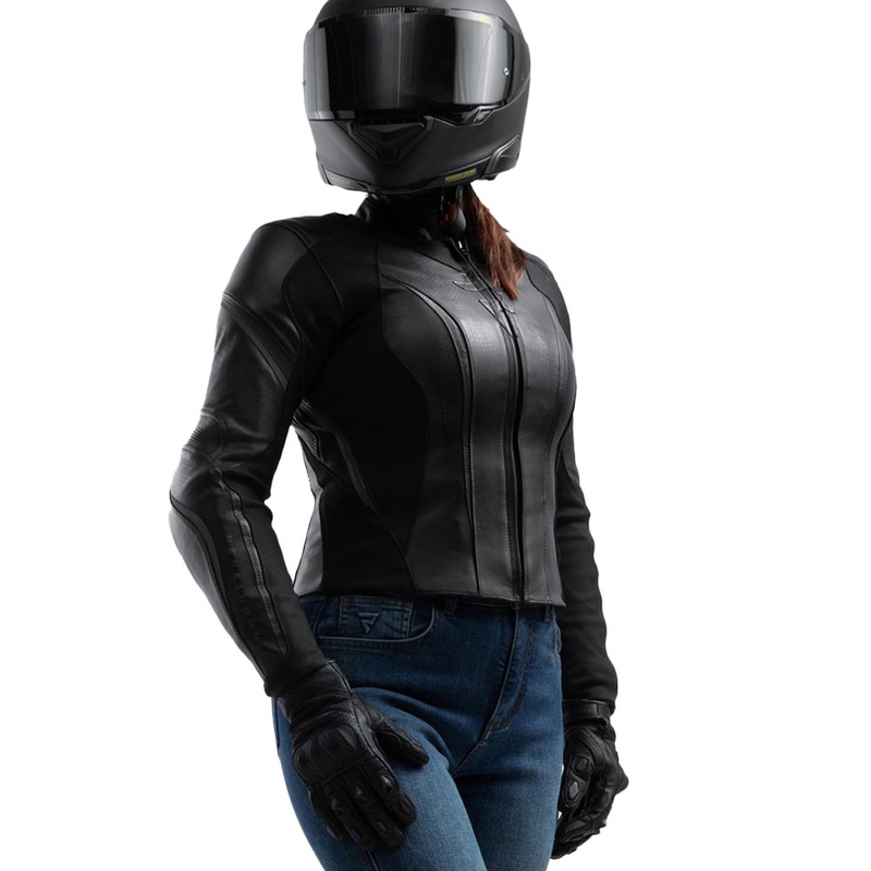 Dames leren motorjas Rebelhorn Diva ST zwart