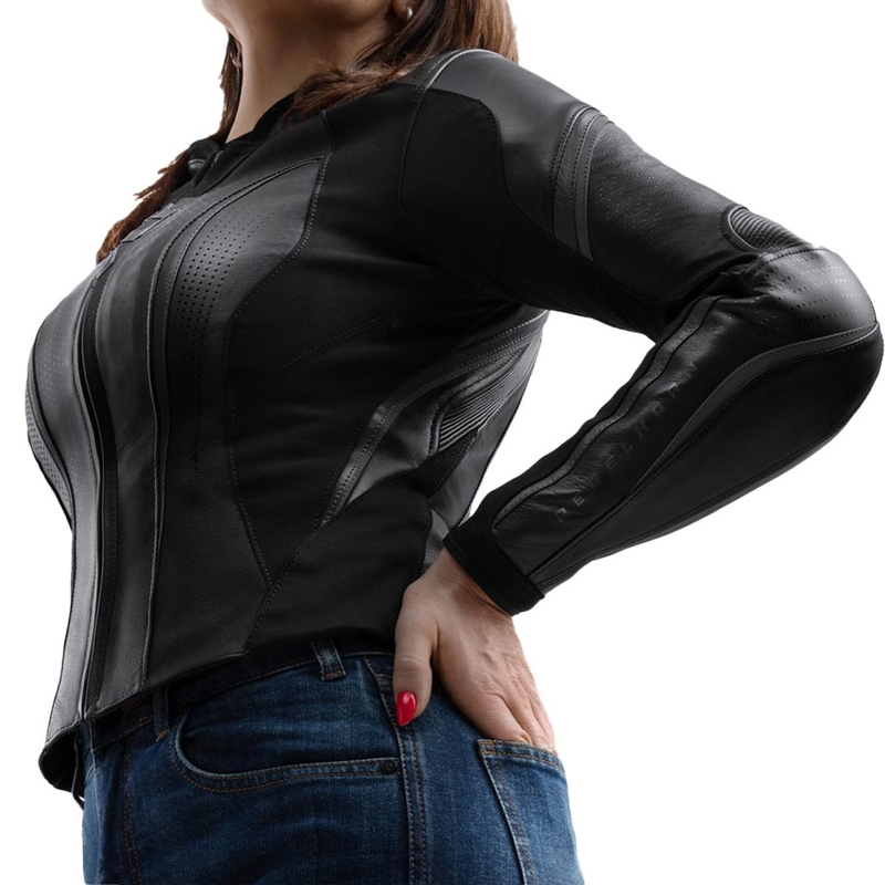 Dames leren motorjas Rebelhorn Diva ST zwart
